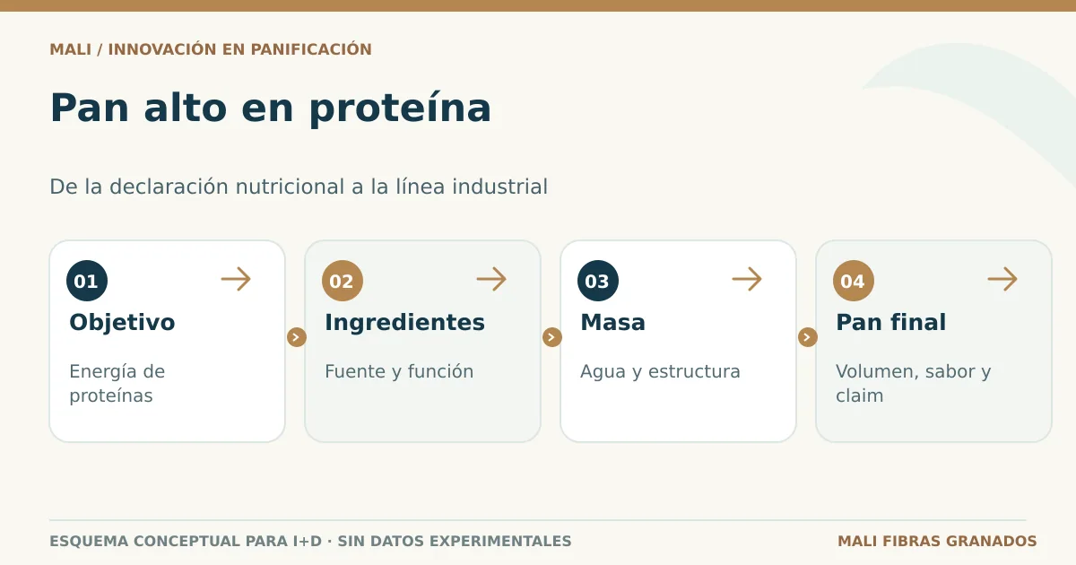 Proceso de desarrollo de un pan alto en proteína
