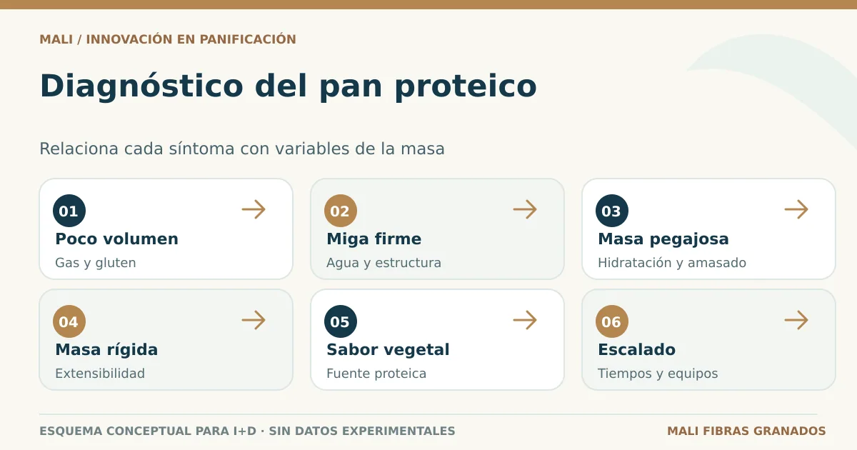 Diagnóstico del volumen y la textura del pan proteico
