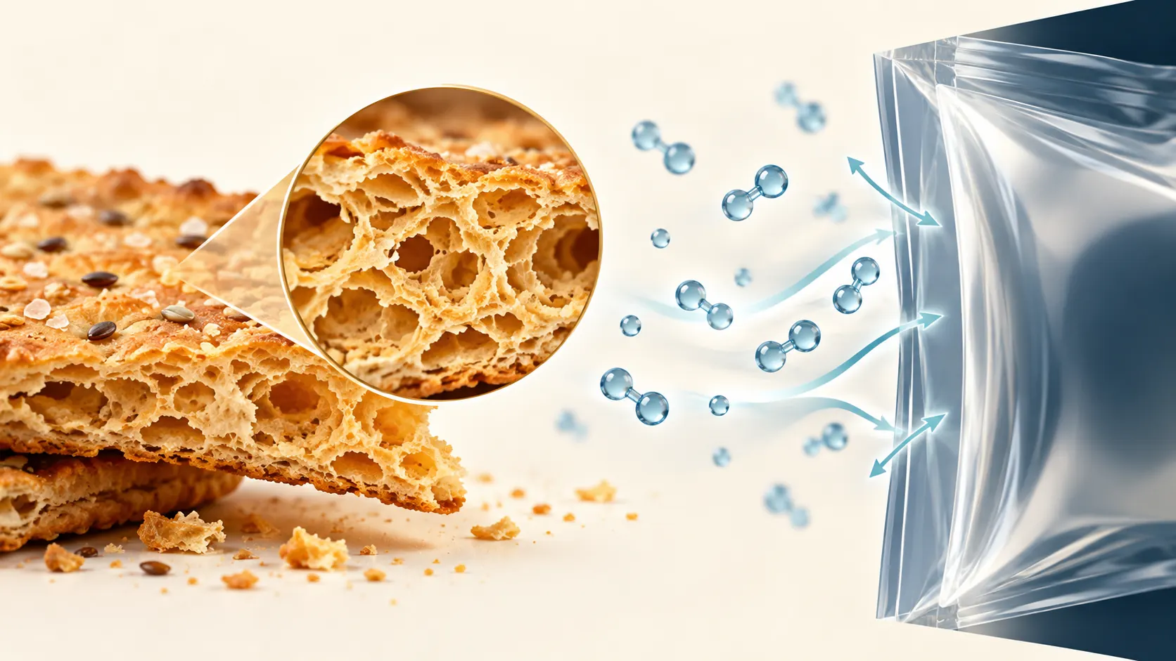 El papel de la humedad y el envase en un snack proteico