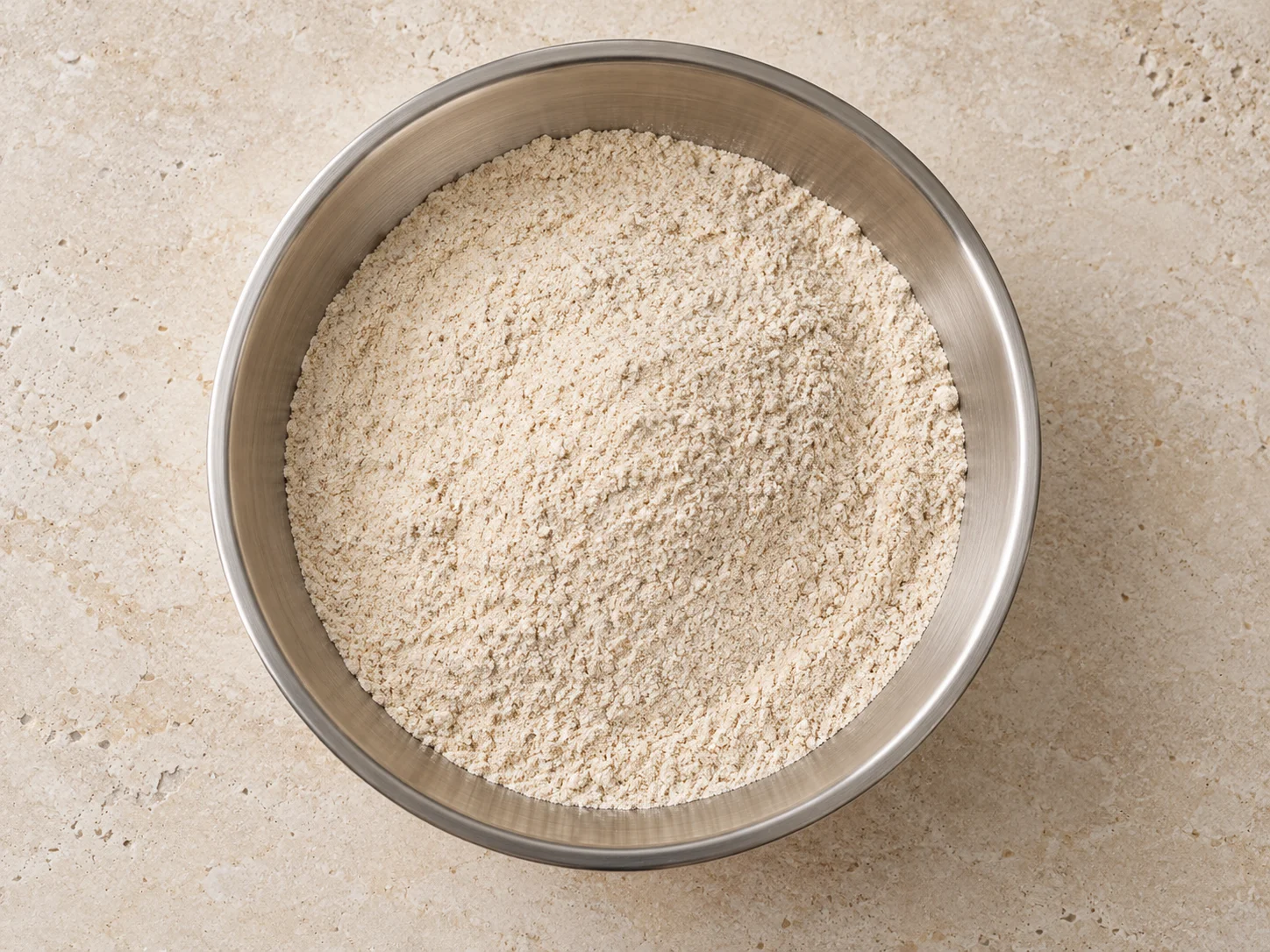 Mix seco de Protein Repostería + Fibra en un bol: proteína de soja, leche en polvo, fibra de achicoria, psyllium y harina integral de avena